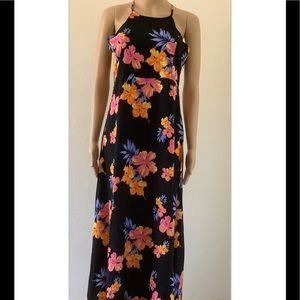 NWOT 28 Palms Women's XS  Shift fit and flare, maxi dress,Black Floral